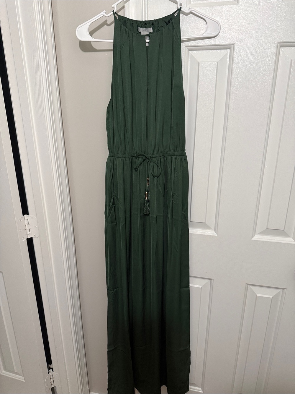 H&M Olive Green Halter Maxi Dress